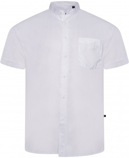 Kam Jeans P020 Premium Short Sleeve Oxford Shirt White - Skjorter - Skjorter til store mænd 2XL- 8XL
