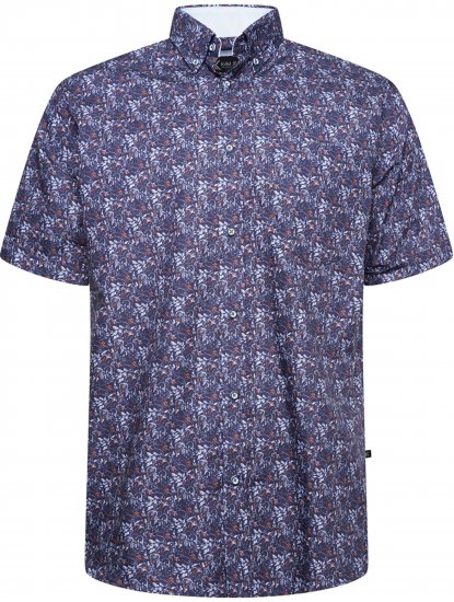 Kam Jeans P044 Premium Floral Printed Moonlight - Kortærmede skjorter - Kortærmede Skjorter Store Størrelser