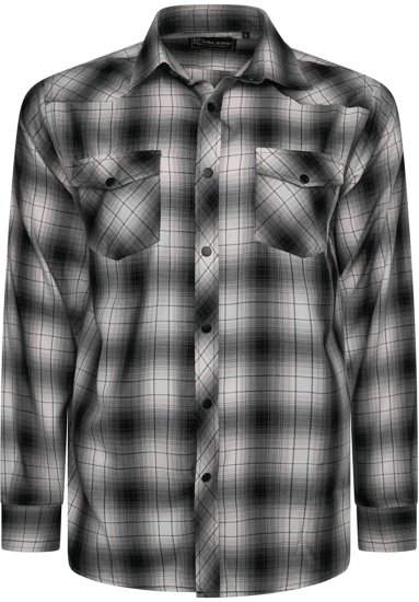 Kam Jeans 6352 Western Twin Pocket Long Sleeve Shirt Charcoal - Skjorter - Skjorter til store mænd 2XL- 8XL