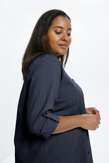 Kaffe Curve Nana Skjortetunika Mørk Marineblå - Bluser & tunikaer - 