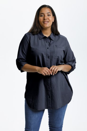 Kaffe Curve Nana Skjortetunika Mørk Marineblå - Bluser & tunikaer - 