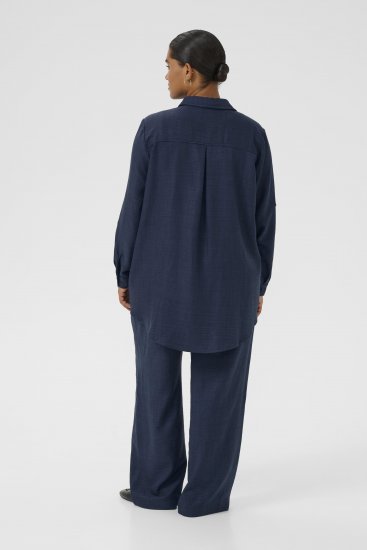 Kaffe Curve Ellie Shirt Tunic Moon Indigo Blue - Tunikaer - 
