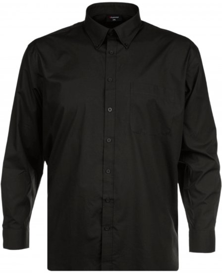 Espionage SH150 Plain Long Sleeve Shirt Black - Skjorter - Skjorter til store mænd 2XL- 8XL