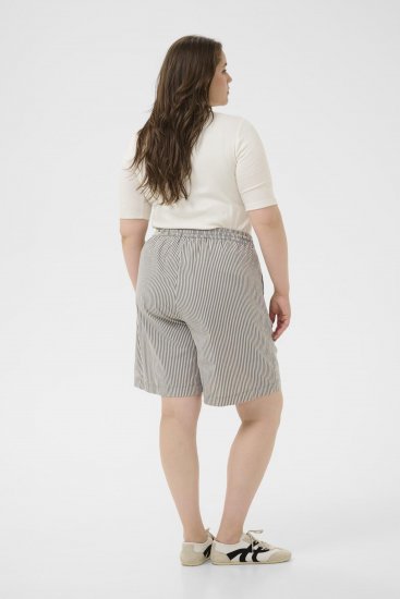 Kaffe Curve Nana Stribede shorts Midnat/Hvid stribet - Jeans & Bukser i Store Størrelser – Plus Size - 