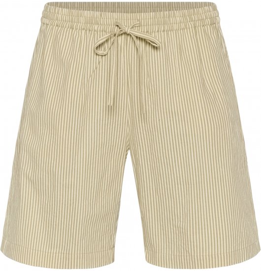 Kaffe Curve Nana Stribede shorts Chincilla/Hvid stribet - Jeans & Bukser i Store Størrelser – Plus Size - 