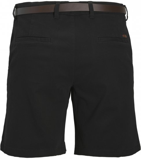 Jack & Jones Stadam Belted Chino Shorts Black - Shorts - Shorts i store størrelser - W40-W60
