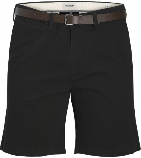 Jack & Jones Stadam Belted Chino Shorts Black - Shorts - Shorts i store størrelser - W40-W60