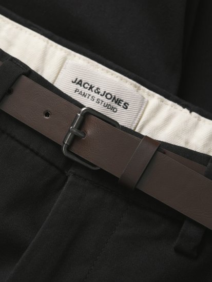 Jack & Jones Stadam Belted Chino Shorts Black - Shorts - Shorts i store størrelser - W40-W60