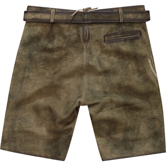 JP1880 Shorts Goat Suede with Belt Buckle Traditional Moss Green - Festtøj - Festtøj – Fejr stilfuldt og behageligt