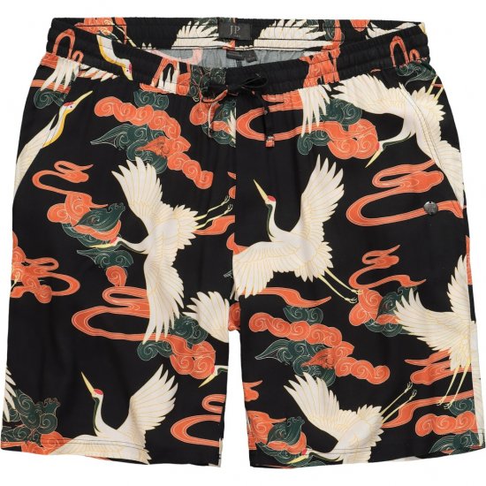 JP1880 Bermuda Shorts Floral All-over Print Black - Shorts - Shorts i store størrelser - W40-W60