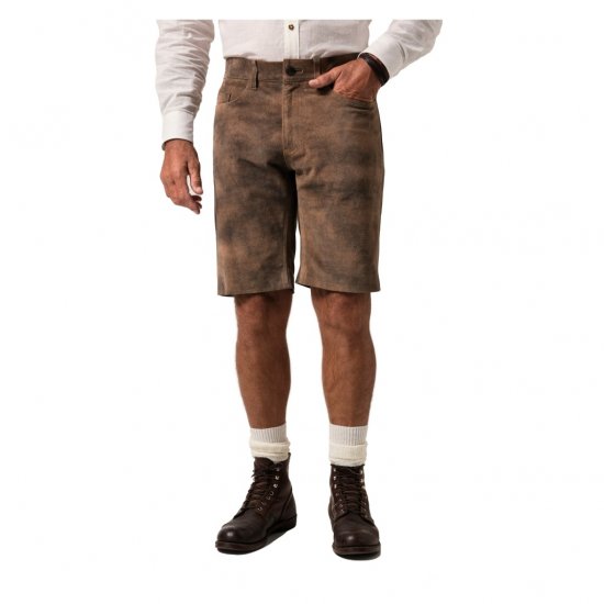 JP1880 Shorts Leather Traditional Cowhide Brown - Shorts - Shorts i store størrelser - W40-W60