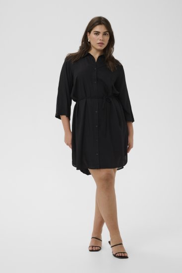 Kaffe Curve Mille Short Shirt Dress Black Deep - Minikjoler - 