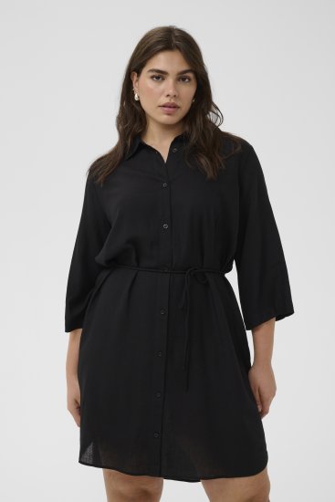 Kaffe Curve Mille Short Shirt Dress Black Deep - Minikjoler - 
