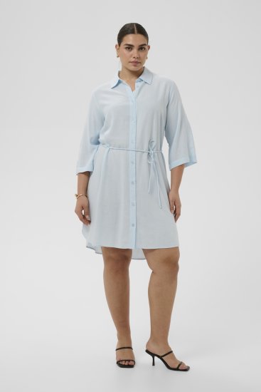 Kaffe Curve Mille Short Shirt Dress Nantucket Breeze Blue - Minikjoler - 