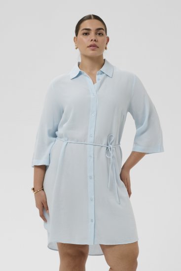 Kaffe Curve Mille Short Shirt Dress Nantucket Breeze Blue - Minikjoler - 