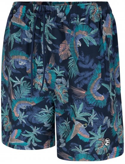 Espionage SW100 Bird Print Swimshorts Blue - Badeshorts - Badeshorts til Store Mænd