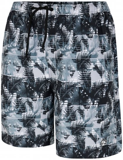 Espionage SW104 Mono Print Cargo Swimshorts Black - Badeshorts - Badeshorts til Store Mænd