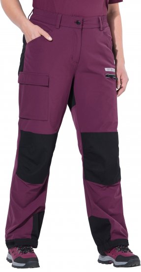 Ulla Popken HYPRAR Multifunctional Durable Inset Trekking Pants Dark Cherry Dark Cherry - Jeans & Bukser i Store Størrelser – Plus Size - 