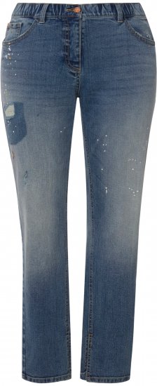 Ulla Popken Distressed Stretch Fit Boyfriend Jeans Blue Denim - Jeans & Bukser i Store Størrelser – Plus Size - Jeans & bukser, EU 42-70
