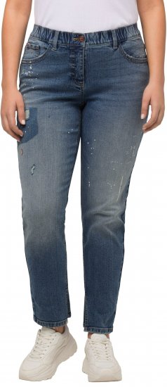 Ulla Popken Distressed Stretch Fit Boyfriend Jeans Blue Denim - Jeans & Bukser i Store Størrelser – Plus Size - Jeans & bukser, EU 42-70
