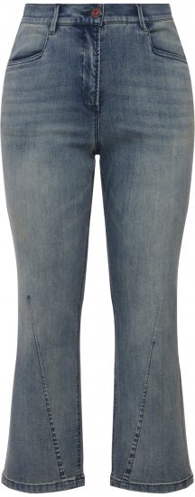 Ulla Popken Splatter Painted Jeans Washed Blue Denim - Jeans & Bukser i Store Størrelser – Plus Size - Jeans & bukser, EU 42-70