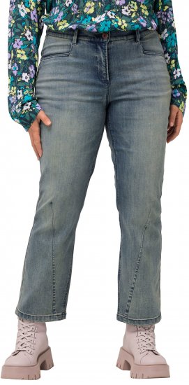 Ulla Popken Splatter Painted Jeans Washed Blue Denim - Jeans & Bukser i Store Størrelser – Plus Size - Jeans & bukser, EU 42-70
