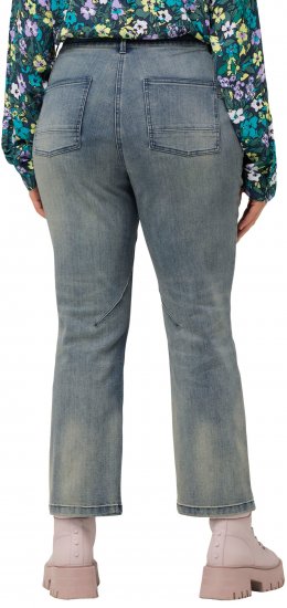 Ulla Popken Splatter Painted Jeans Washed Blue Denim - Jeans & Bukser i Store Størrelser – Plus Size - Jeans & bukser, EU 42-70