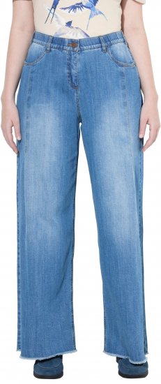 Ulla Popken Extra Wide Leg Stretch Fit Jeans Light Blue - Jeans & Bukser i Store Størrelser – Plus Size - 