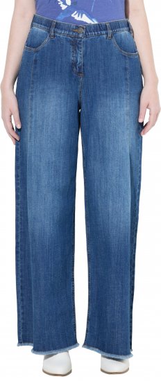 Ulla Popken Extra Wide Leg Stretch Fit Jeans Denim Blue - Jeans & Bukser i Store Størrelser – Plus Size - 