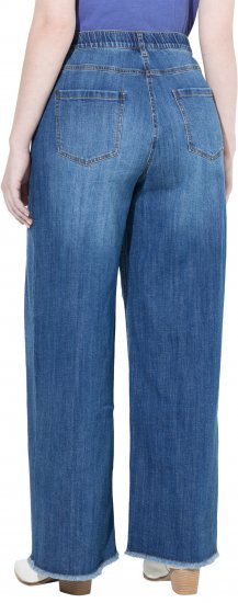 Ulla Popken Extra Wide Leg Stretch Fit Jeans Denim Blue - Jeans & Bukser i Store Størrelser – Plus Size - 