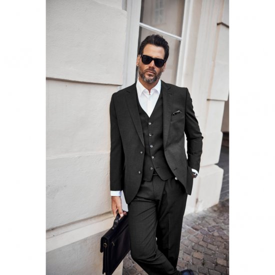 JP1880 Classic Two Button Stretch Suit Jacket Grey - Habitter og blazere - Habitter og jakkesæt i store størrelser