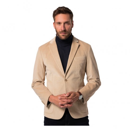 JP1880 Suit Jacket Corduroy Business Sand - Habitter og blazere - Habitter og jakkesæt i store størrelser