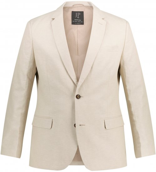 JP1880 Kos Linen Blend Jacket Sand - Habitter og blazere - Habitter og jakkesæt i store størrelser