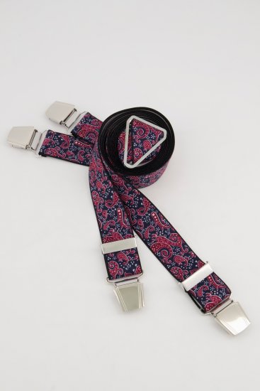 JP1880 Suspenders with Adjustable Length Burgundy Red - Tilbehør - 