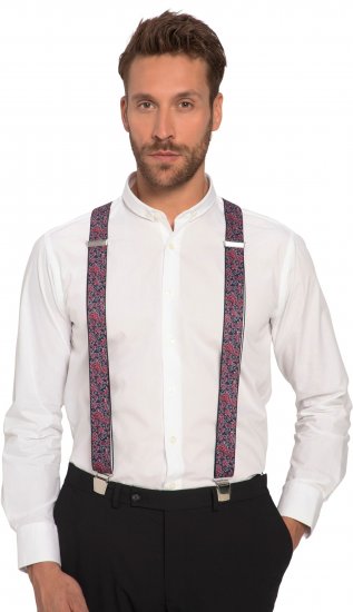 JP1880 Suspenders with Adjustable Length Burgundy Red - Tilbehør - 