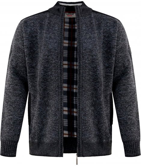 D555 Dereham 2 Knitted Sweater with Zipper Charcoal TALL - TALL trøjer - 