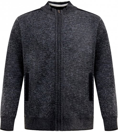 D555 Dereham 2 Knitted Sweater with Zipper Charcoal TALL - TALL trøjer - 
