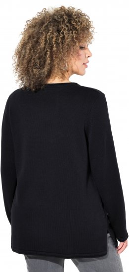 Ulla Popken Sequined Star Rolled Edge Sweater Black - Hættetrøjer og sweatshirts - Bløde sweatshirts, hoodies & strik