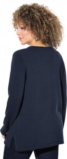 Ulla Popken Sequined Star Rolled Edge Sweater Navy - Hættetrøjer og sweatshirts - Bløde sweatshirts, hoodies & strik
