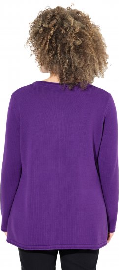 Ulla Popken Sequined Star Rolled Edge Sweater Dark Purple - Hættetrøjer og sweatshirts - Bløde sweatshirts, hoodies & strik