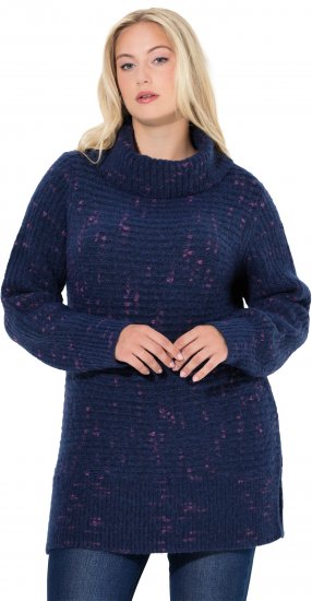 Ulla Popken Space Yarn Oversized Turtleneck Sweater Blue - Hættetrøjer og sweatshirts - 