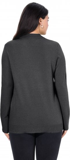 Ulla Popken Long Sleeves Mock Turtleneck Sweater Charcoal Grey Melange - Hættetrøjer og sweatshirts - Bløde sweatshirts, hoodies & strik