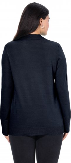 Ulla Popken Long Sleeves Mock Turtleneck Sweater Navy - Hættetrøjer og sweatshirts - 