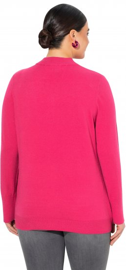 Ulla Popken Long Sleeves Mock Turtleneck Sweater Red Pink - Hættetrøjer og sweatshirts - 