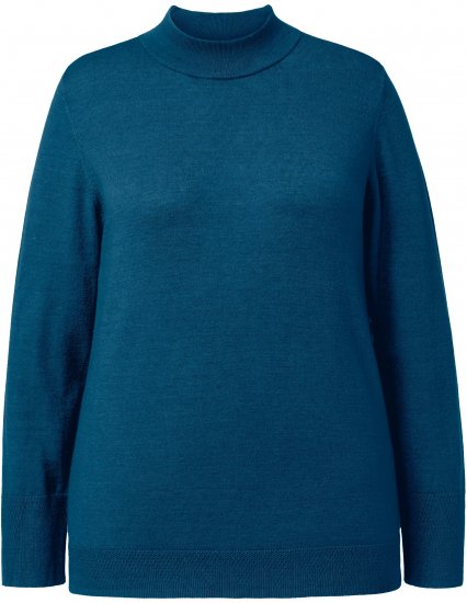 Ulla Popken Long Sleeves Mock Turtleneck Sweater Emerald Green - Hættetrøjer og sweatshirts - Bløde sweatshirts, hoodies & strik