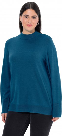Ulla Popken Long Sleeves Mock Turtleneck Sweater Emerald Green - Hættetrøjer og sweatshirts - Bløde sweatshirts, hoodies & strik