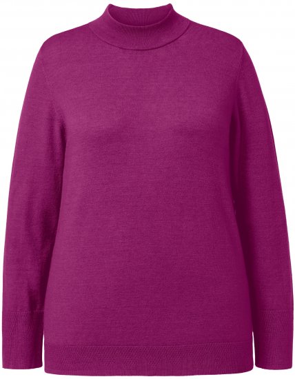Ulla Popken Long Sleeves Mock Turtleneck Sweater Berry - Hættetrøjer og sweatshirts - Bløde sweatshirts, hoodies & strik
