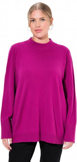 Ulla Popken Long Sleeves Mock Turtleneck Sweater Berry - Hættetrøjer og sweatshirts - Bløde sweatshirts, hoodies & strik