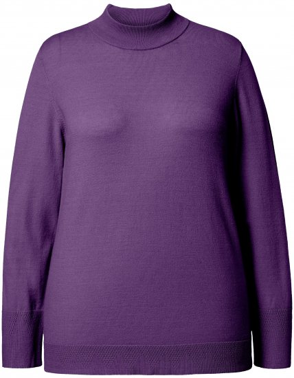 Ulla Popken Long Sleeves Mock Turtleneck Sweater Deep Violet - Hættetrøjer og sweatshirts - Bløde sweatshirts, hoodies & strik