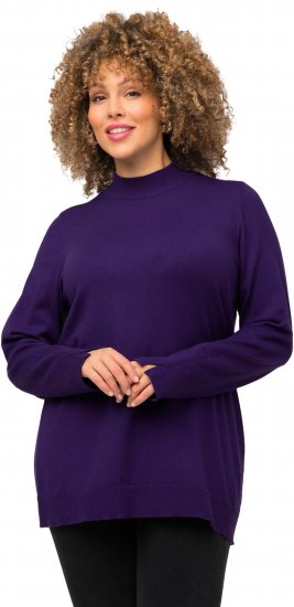 Ulla Popken Long Sleeves Mock Turtleneck Sweater Deep Violet - Hættetrøjer og sweatshirts - Bløde sweatshirts, hoodies & strik
